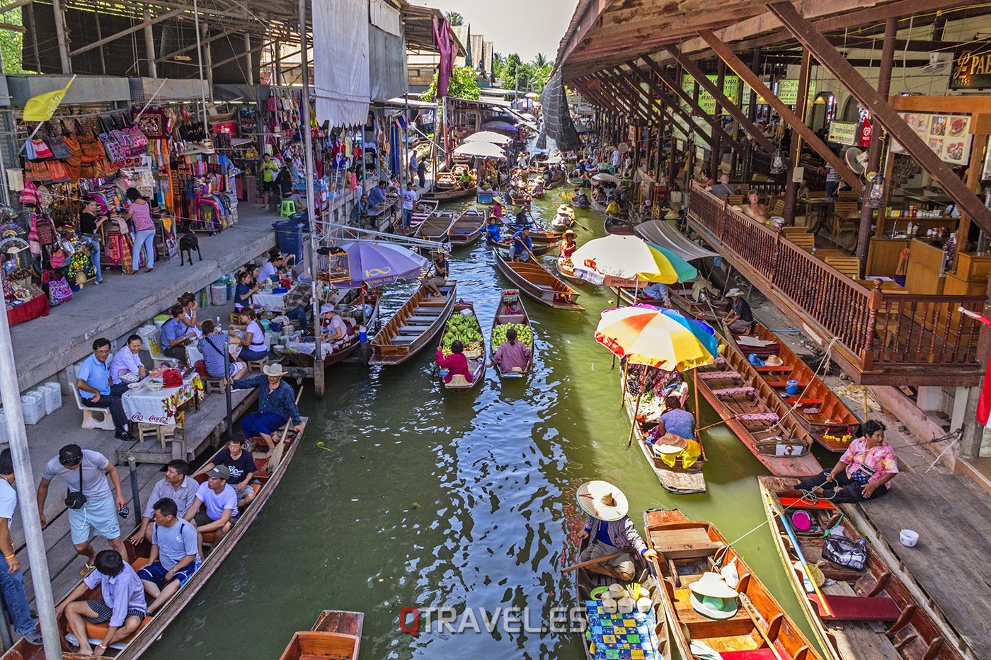 Mercado flotante de Damnoen Saduak (Bangkok, Tailandia)