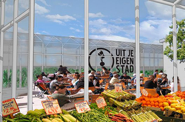 Comer lo que la ciudad proporciona en Rotterdam