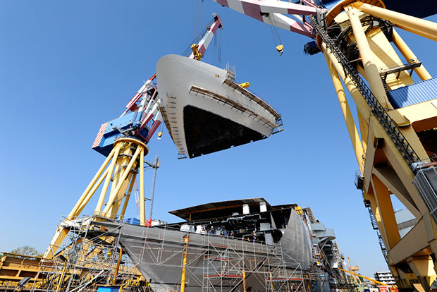  EL nuevo crucero Costa Diadema en la fase final de construcción de su estructura