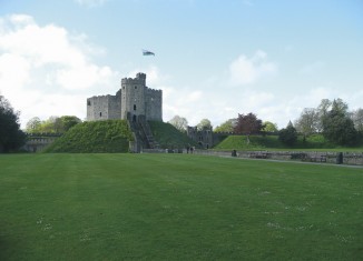 Cardiff Gales Torre Normanda en el recinto del Castillo