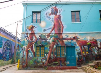 Casas pintadas en Cerro Polanco ,Valparaiso