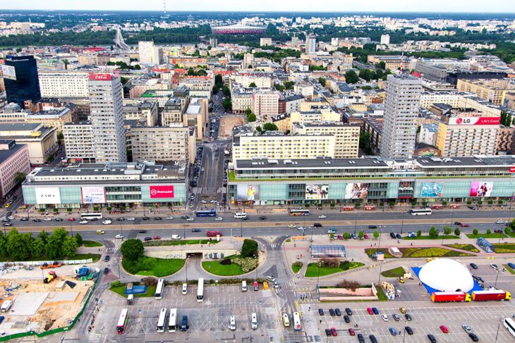 Panorámica de Varsovia desde la azotea del Palacio de la Cultura y la Ciencia