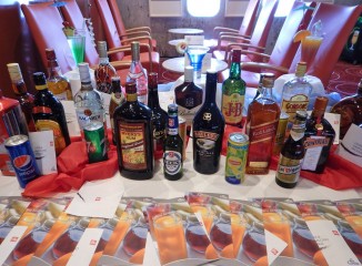 Variedad de bebidas a bordo