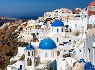 Pueblo de Oia en Santorini