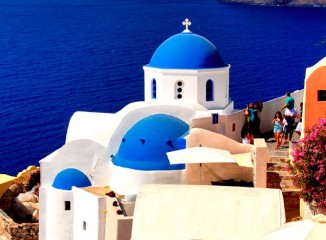 Pueblo de Oia en Santorini