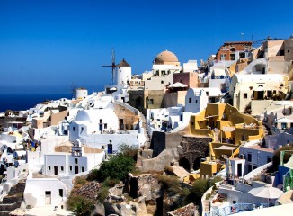 Pueblo de Oia en Santorini