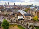 PANORÁMICA DE GANTE DESDE LO ALTO DE LA TORRE DEL CASTILLO DE GRAVENSTEEN.