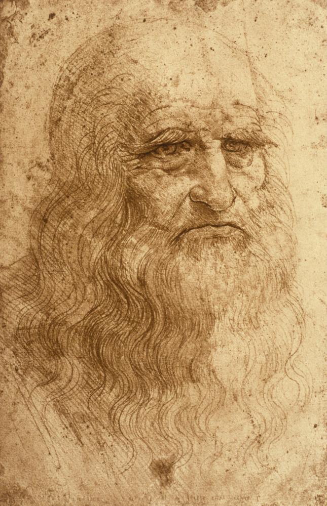 Dibujo del rostro de Leonardo