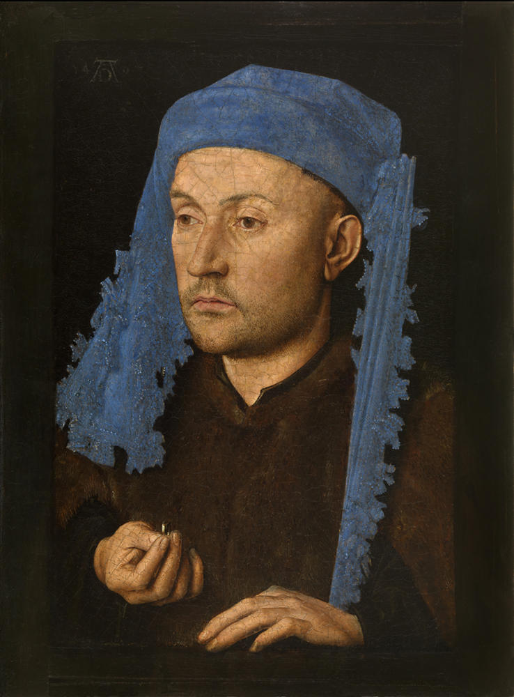 Portret van een man met blauwe kaproen