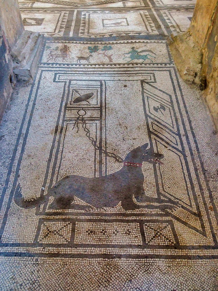 Mosaico Cave Canem en Pompeya