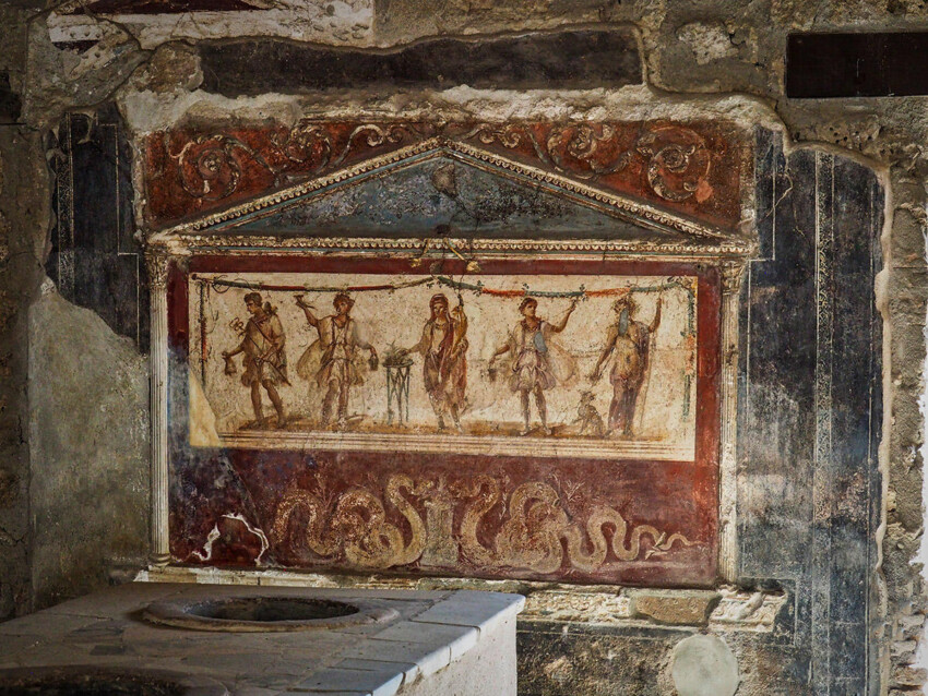 Mosaico en una las villas de Pompeya