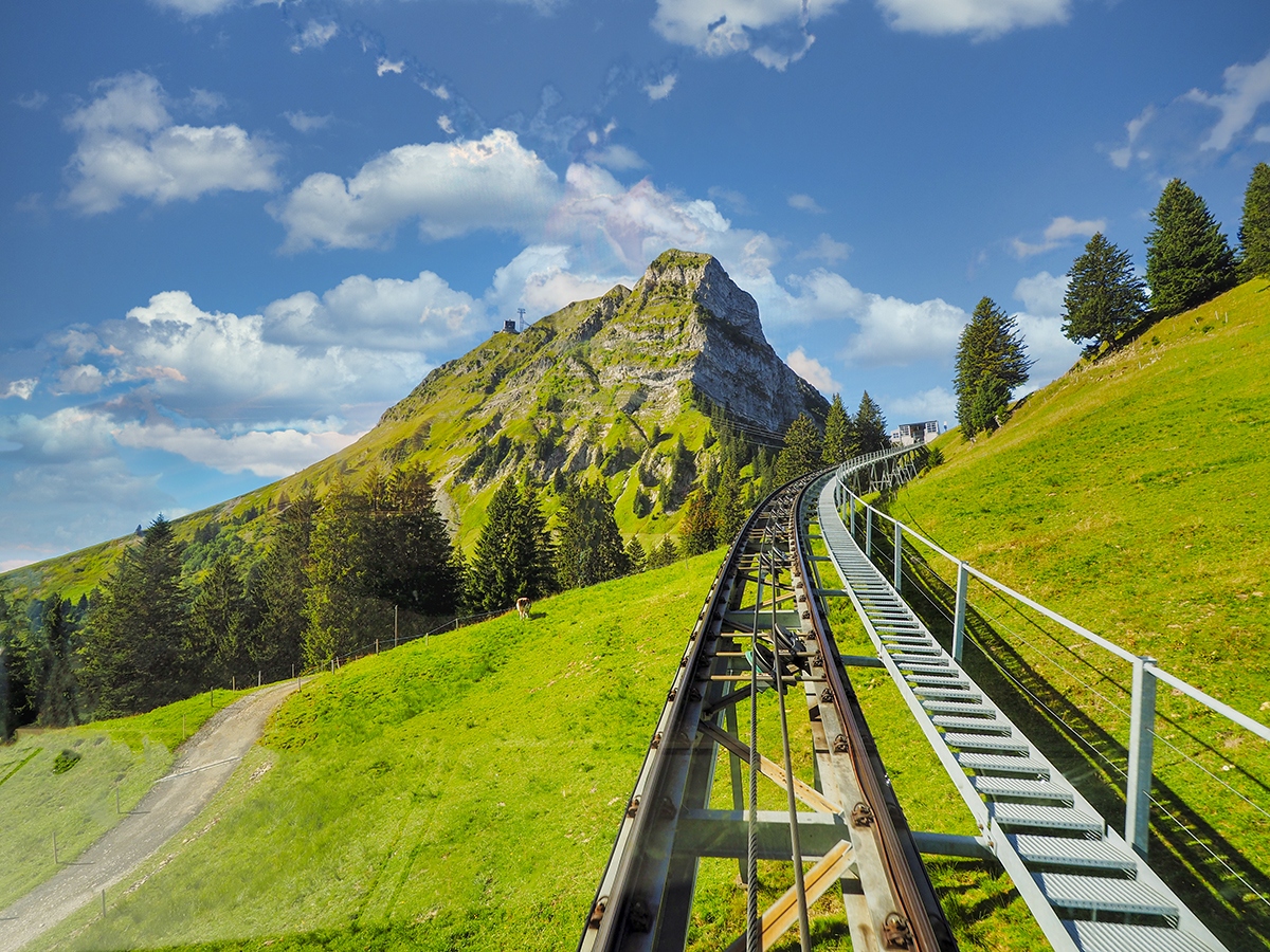 Subida en funicular al Moleson