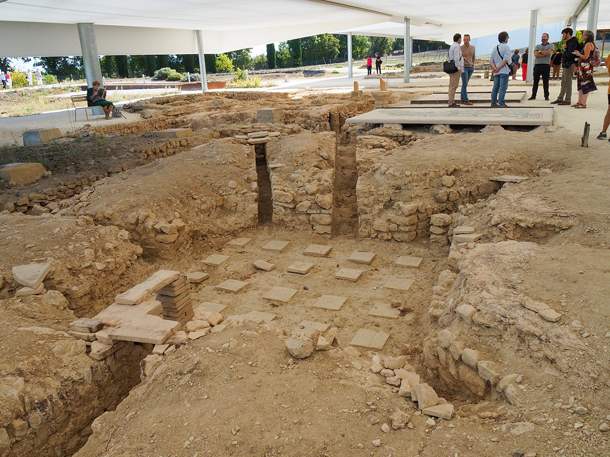 Detalle de la distribución del sistema de calefacción de la villa galorromana de Seviac